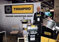 The Canadian company Trimpro brought along their post-harvest machines to the show. Pictured at the booth is David Boissinot 